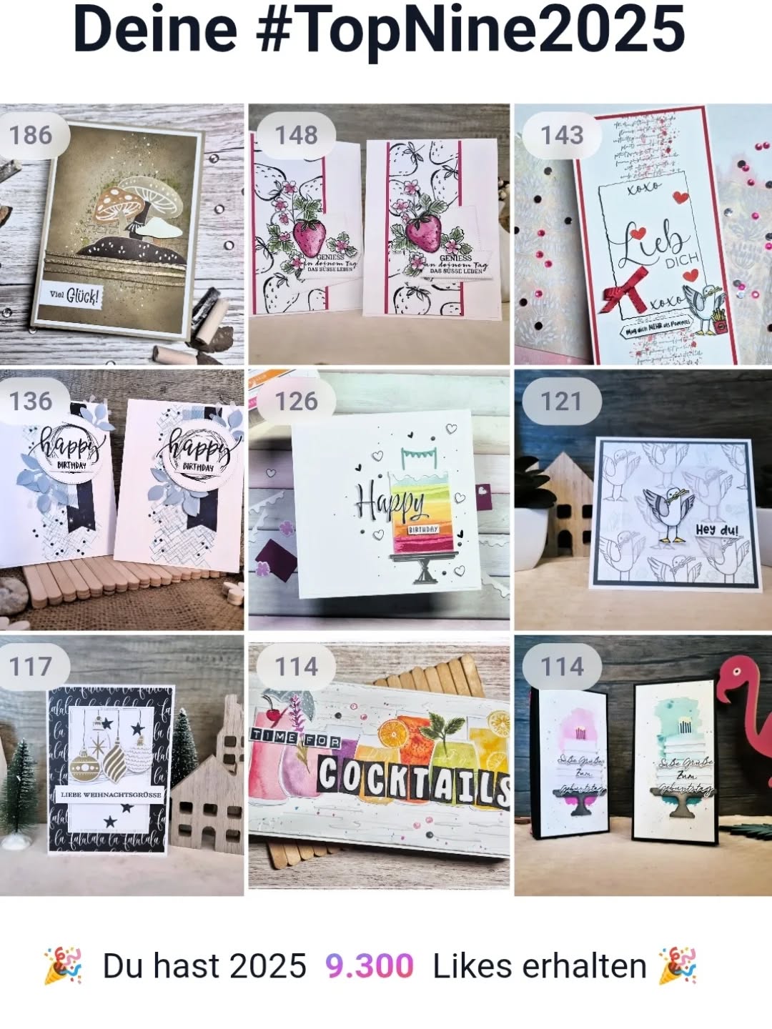 Ich danke euch für die vielen Likes, eure lieben Kommentare und freue mich auf ein neues kreatives Jahr 2026 🙂🙂

Rutscht gut ins neue Jahr 2026,

Euer StempeltierchenLeipzig

#stempeltierchenleipzig #stampinup #freufreufreu #topnine